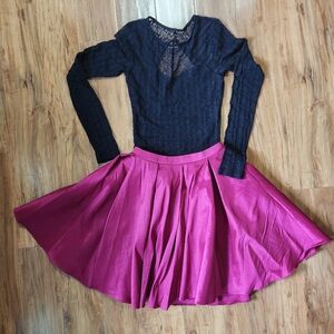 Clarisse Fuchsia Prom Formal Skirt With Pockets Size XS Abercrombie S Bodysuit